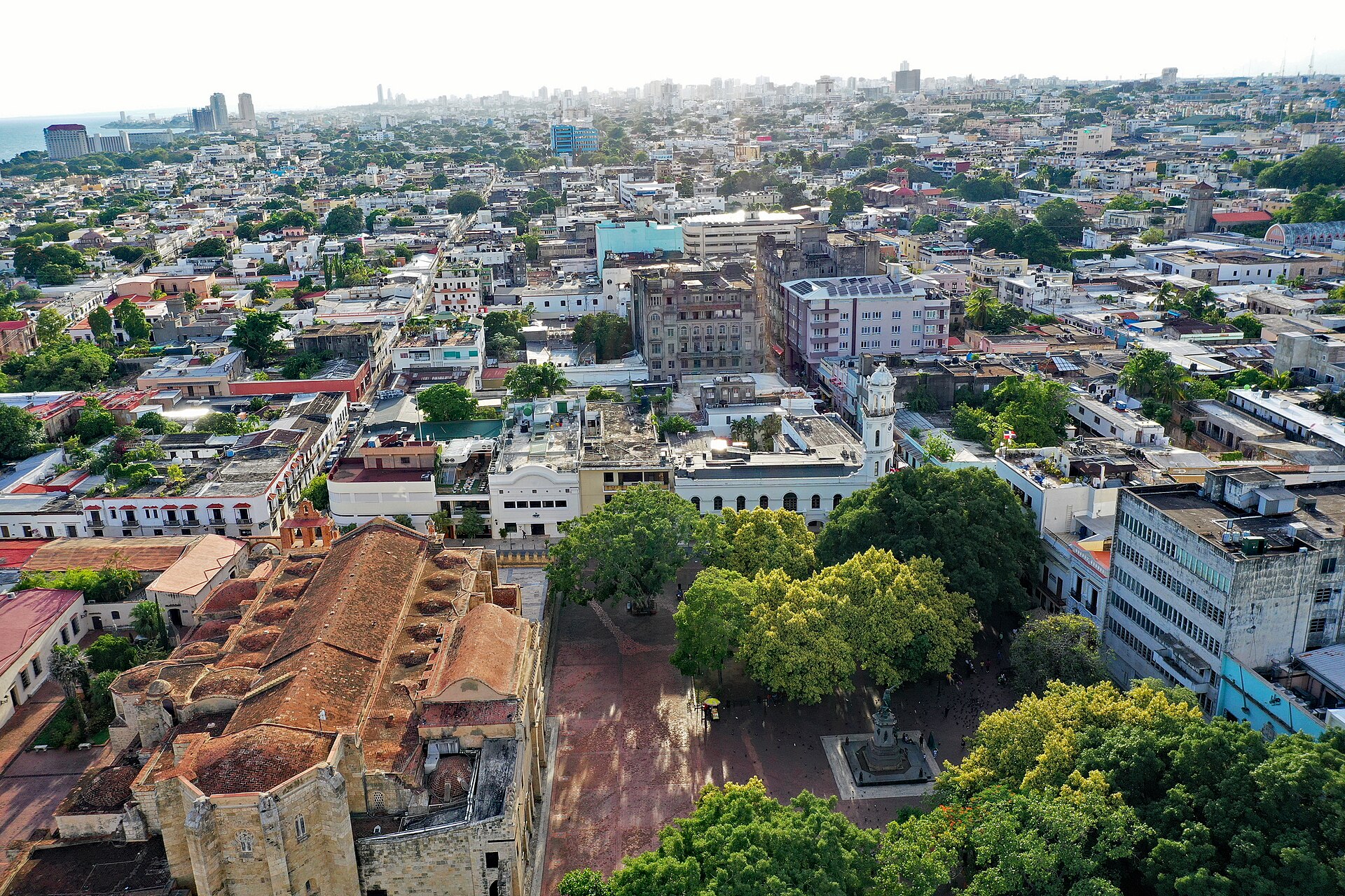 Aerial view of the Colonial Zone of Santo Domingo, the oldest European city in the Americas