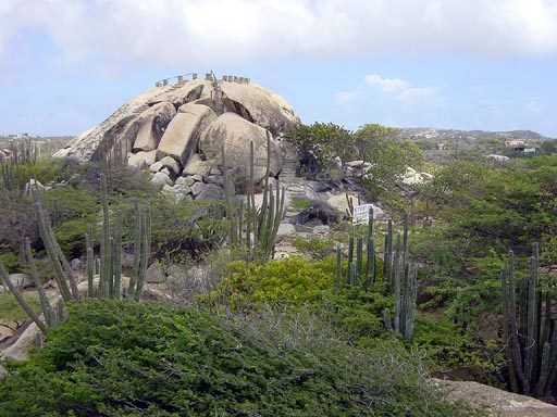 Casibari boulder formations rising from Aruba's dry interior