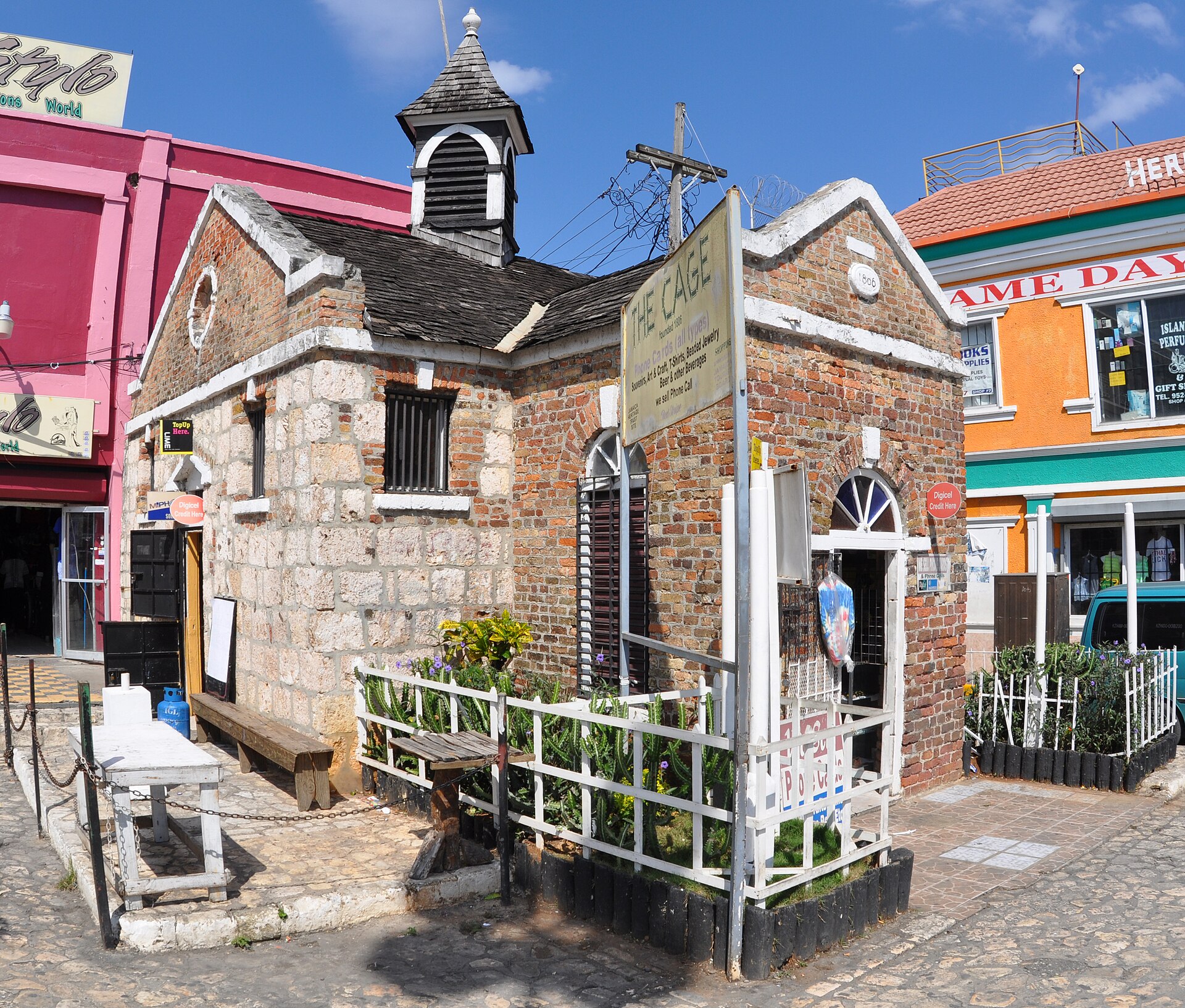 Historic colonial-era building in downtown Montego Bay, Jamaica
