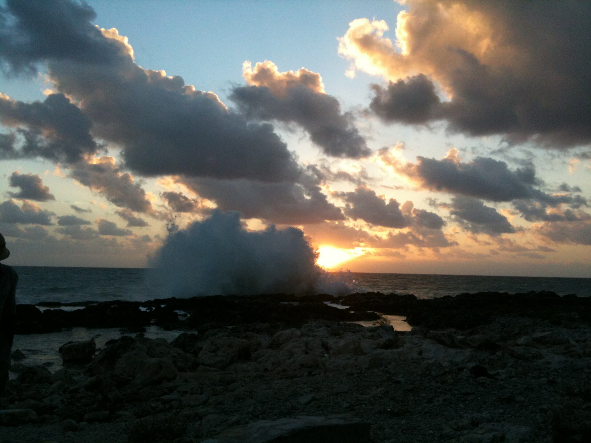 Sunset over the limestone cliffs of Negril's West End coastline